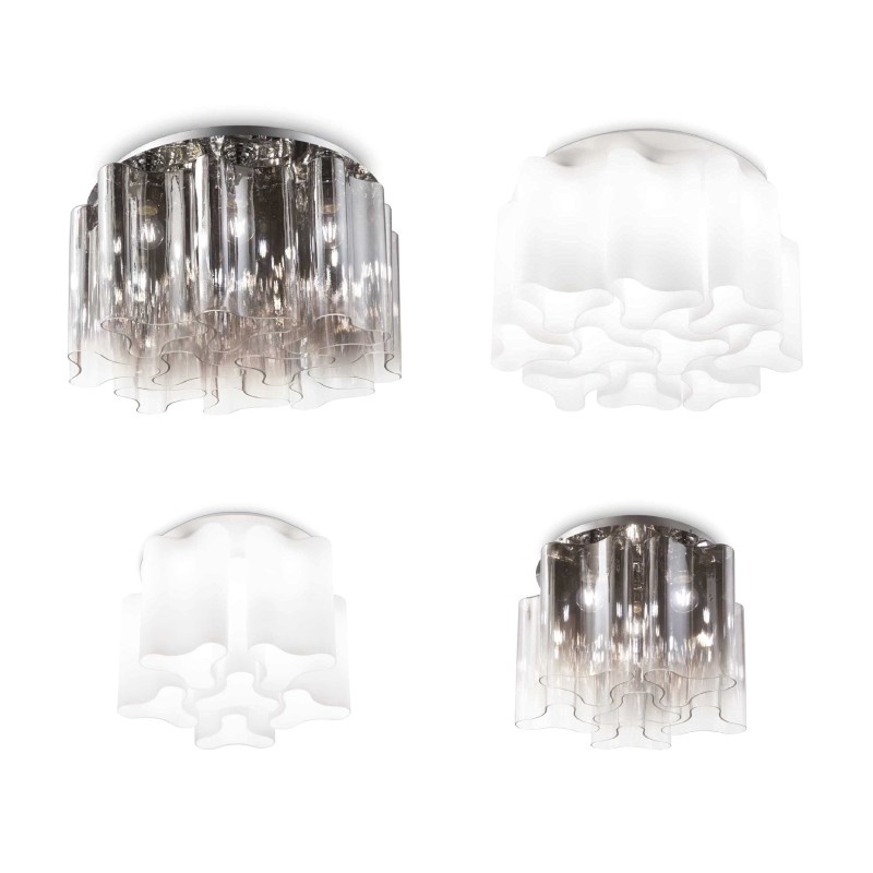 Ideal Lux Compo Ceiling Lamp with Blown Glass Diffusers