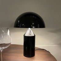 Oluce Atollo 238 Black Table Lamp with Direct and Reflected Light