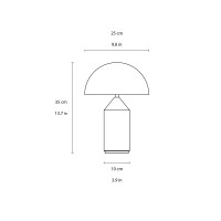 Oluce Atollo 236 Glass Table Lamp with Direct and Reflected Light