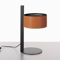 Oluce Parallel Table Lamp in Leather for Indoor