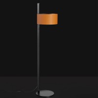 Oluce Parallel Floor Lamp in Leather for Indoor