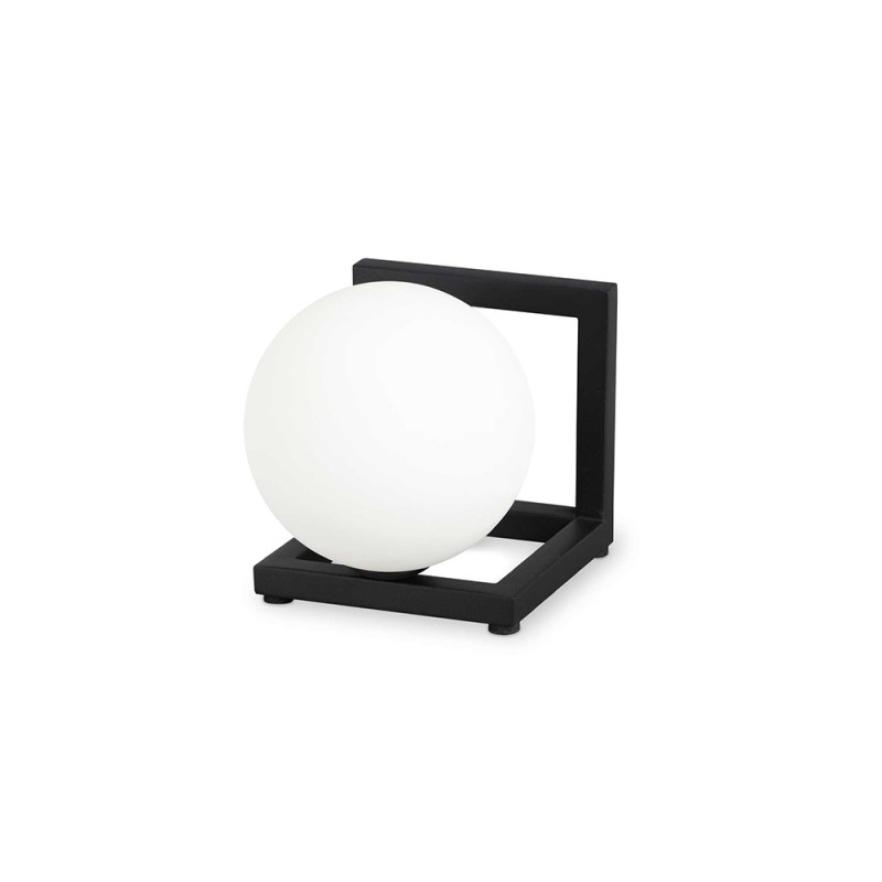 Ideal Lux Angolo Square Table Lamp with Sphere Diffuser in Blown Glass