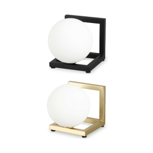 Ideal Lux Angolo Lampada da Tavolo Quadrata con Diffusore a Sfera