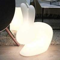 Qeeboo Rabbit Small Battery-Powered RGB LED Lamp for Outdoors