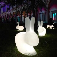 Qeeboo Rabbit Large Battery-Powered RGB LED Lamp for Outdoors