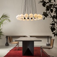 Astep Model 2109/20 Suspension Lamp with Blown Glass Spheres