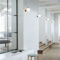 Astep Model 237/1 Elegant Wall Lamp with Blown Glass Sphere Diffuser