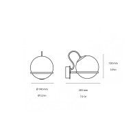 Astep Model 237/1 Elegant Wall Lamp with Blown Glass Sphere Diffuser