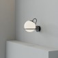 Astep Model 238/1 Elegant Wall Lamp with Blown Glass Sphere Diffuser