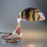 Martinelli Luce Cobra Lampada da Tavolo texture Massimo Farinatti