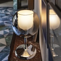 Penta Glo Mini Lampada da Tavolo Elegante in Vetro Specchiato