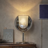Penta Glo Medium Lampada da Tavolo in Vetro Specchiato Soffiato