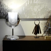 copy of Penta Glo Mini Elegant Table Lamp in Mirrored Blown Glass