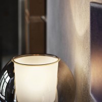 Penta Glo Medium Lampada da Tavolo in Vetro Specchiato Soffiato