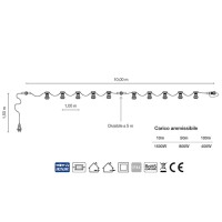 Catena Luminosa Cordoniera 10 Portalampada E27 10 mt