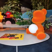 Qeeboo Teddy Girl Velvet rechargeable table lamp