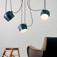 Flos AIM x 3 LED Suspension Pendant Lamp Blue Steel