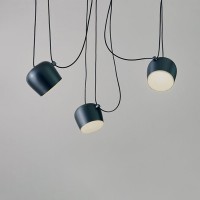 copy of Flos AIM Small x 3 light points led suspension lamp green