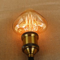 Vintage Lamp Bulb Heart 40W E27 Decorative Filament