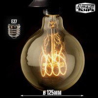 G125 vintage style globe light bulb 60w e27 carbon filament