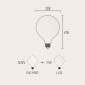 LED Curved Vintage Lamp Globe D.125 Spyral E27 5W 2000K 280lm