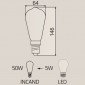 LED Curved Vintage Lamp ST64 E27 5W 2200K 280lm Clear Dimmer