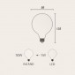 LED Curved Vintage Lamp Globe D.95 E27 5W 2200K 280lm Clear