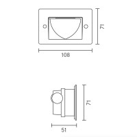 Cariboni FIN XS LED 4W 300lm 4000K Marker Wall Recessed