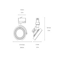 Ideal Lux Konig Track faretto led per binario