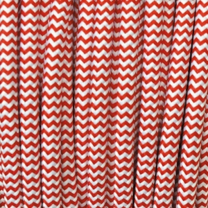 Electrical Round Cable 2X o 3X 10 meters in Fabric Red and White
