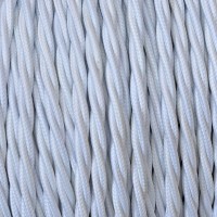 Electrical Twisted Cable 2X o 3X 10 meters in Fabric White