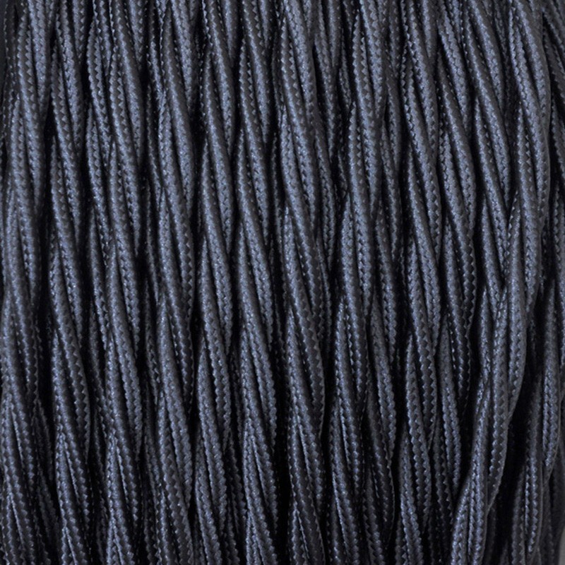 Electrical Twisted Cable 2X o 3X 10 meters in Fabric Black
