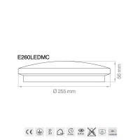 Lampo Wall Ceiling Lamp 12W tricolor 25.5cm In Polycarbonate