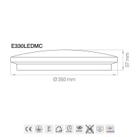 Lampo Plafoniera Parete Soffitto 24W tricolor 35cm In Policarbonato